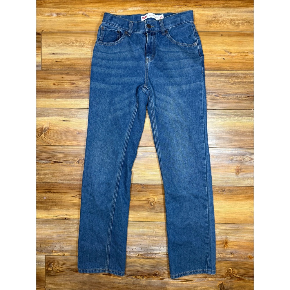 Levis 505 Regular Fit Jeans Boys Size 16 Reg W28 L30 Medium Wash Blue Denim